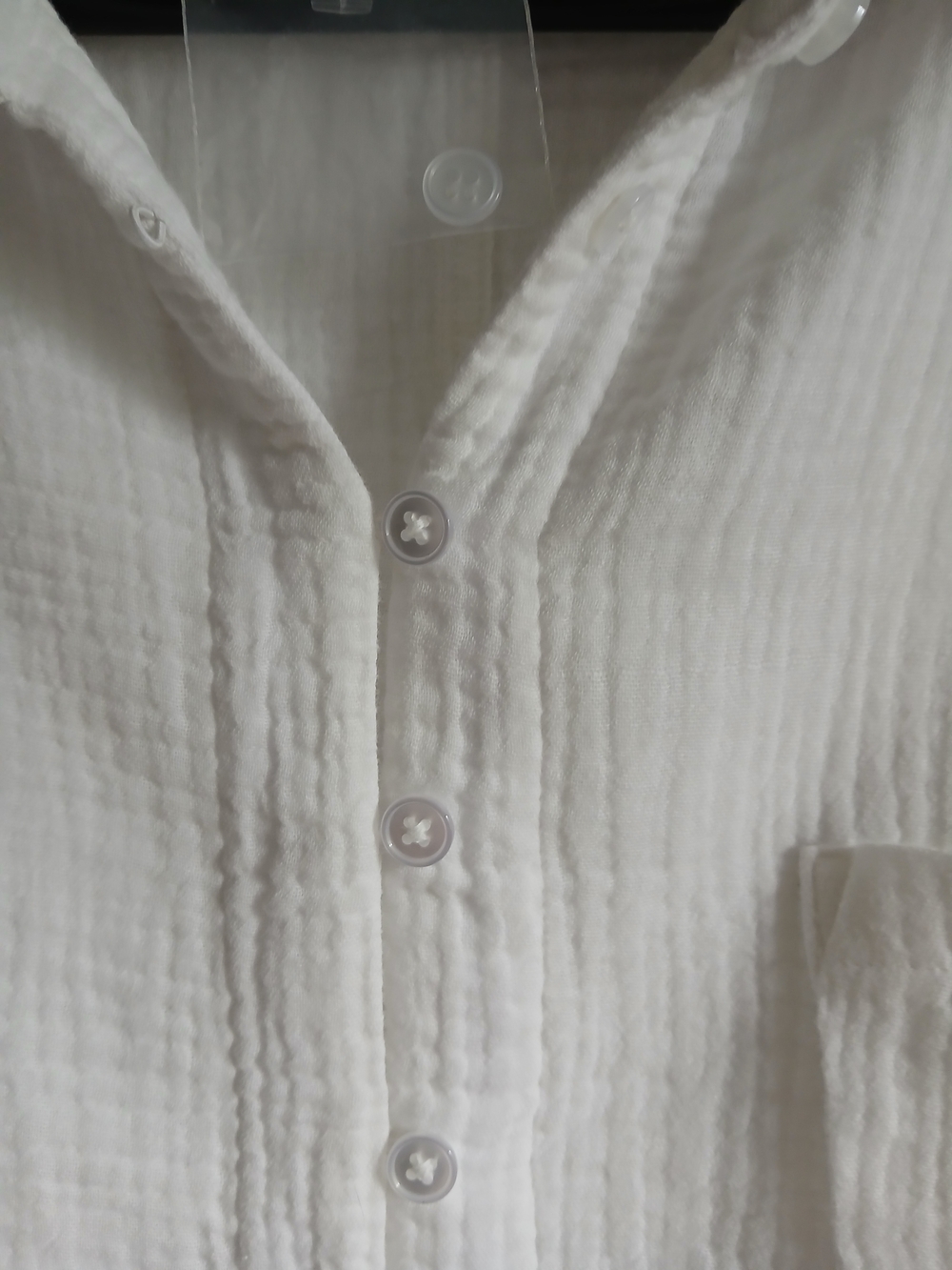 Altar'd State White Cotton Gauze Button-Up Oversized Blouse Frayed Hem - Picture 13 of 15
